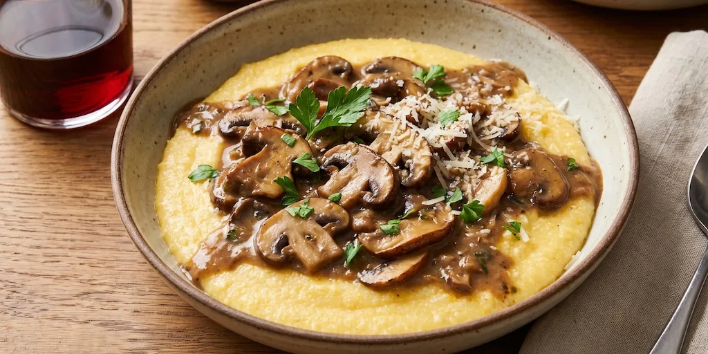 Receta de polenta con salsa de hongos: rápida, cremosa y rendidora